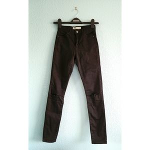 Topshop | "Leigh" Moto Ripped Knee Skinny Jeans